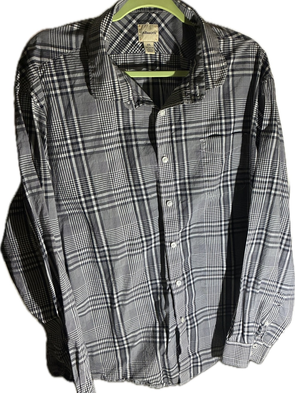 G.H. Bass & Co. Black and Gray Plaid Button-Down Shirt